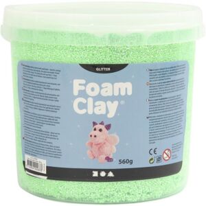 Groene foam clay met glittereffect