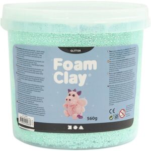 Foam Clay Groen met glitters (grote pot 560g)