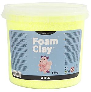 Foam Clay Neon Geel Glitters pot 560g